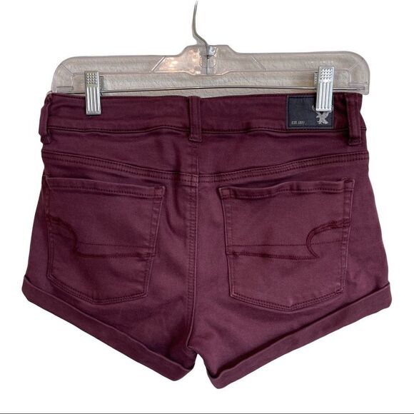 American Eagle Hi-Rise Shorties in‎ Maroon - Size 6 - Picture 8 of 8